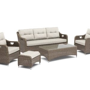 Liverpool 5 Piece Wicker Outdoor Lounge Setting 3
