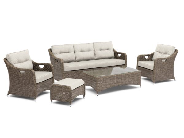 Liverpool 5 Piece Wicker Outdoor Lounge Setting 3