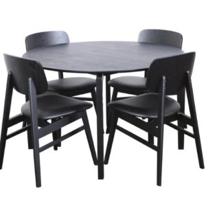 Nordic 1200 RND Table Black 4xZurich PU Black