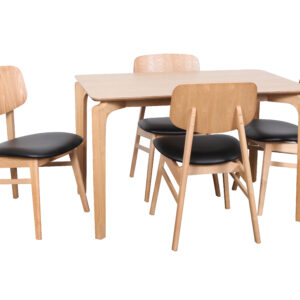 Nordic 1200x800 Natural Table 4xZurich PU Black