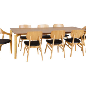 Nordic 2400x1000 Table Natural 8xZurich 2 Norway PU Black - Copy