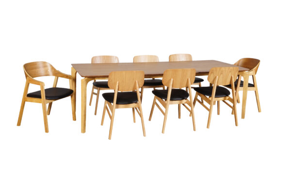 Nordic 2400x1000 Table Natural 8xZurich 2 Norway PU Black - Copy