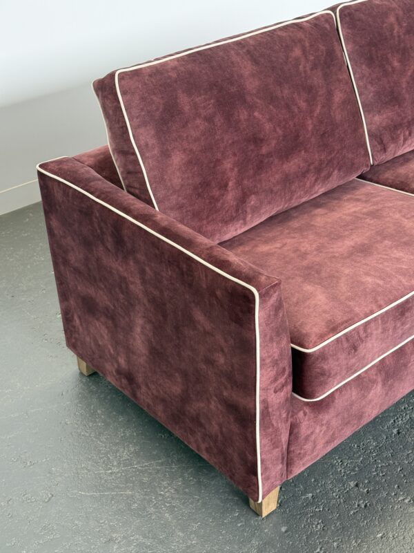 Quinn 3 Seater Lexie Oxblood with Lovely Almond Piping (1)