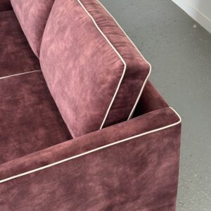 Quinn 3 Seater Lexie Oxblood with Lovely Almond Piping (3)