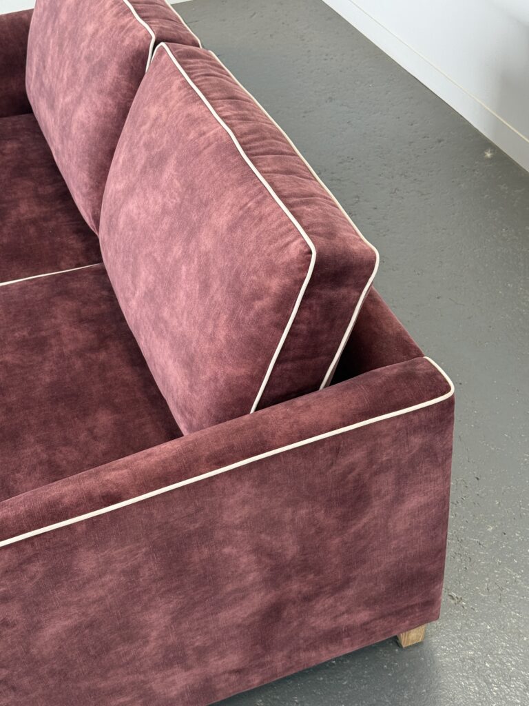 Quinn 3 Seater Lexie Oxblood with Lovely Almond Piping (3)