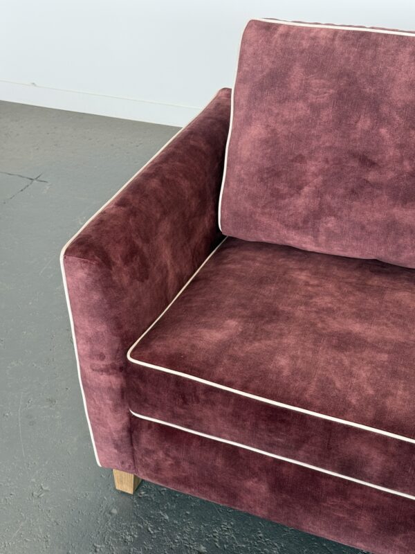 Quinn 3 Seater Lexie Oxblood with Lovely Almond Piping (5)