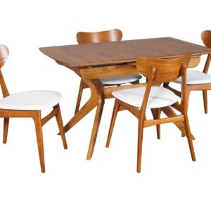 York 1300 EXT Table Teak 4xFinland PU White