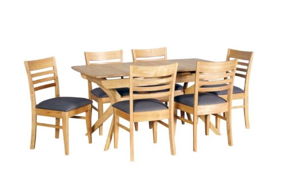 York 1600 EXT Table Natural 6xJasper Fabric Truffle