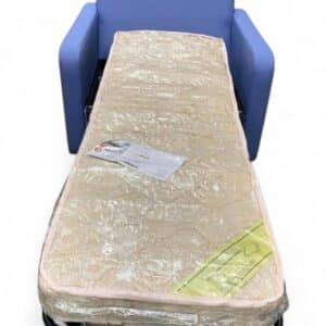 Belmont Sofa bed Blue open Materialised Vista Bluette Photoroom