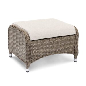 liverpool 5 piece wicker outdoor ottomon beige