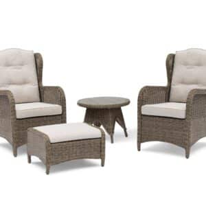 rosebud 4 piece wicker outdoor balcony setting brown 2