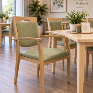 Aluminium chair in beech