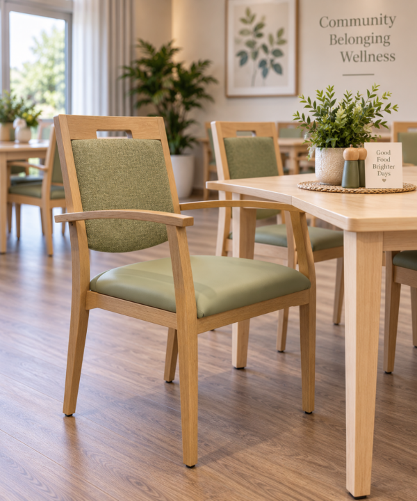 Aluminium chair in beech