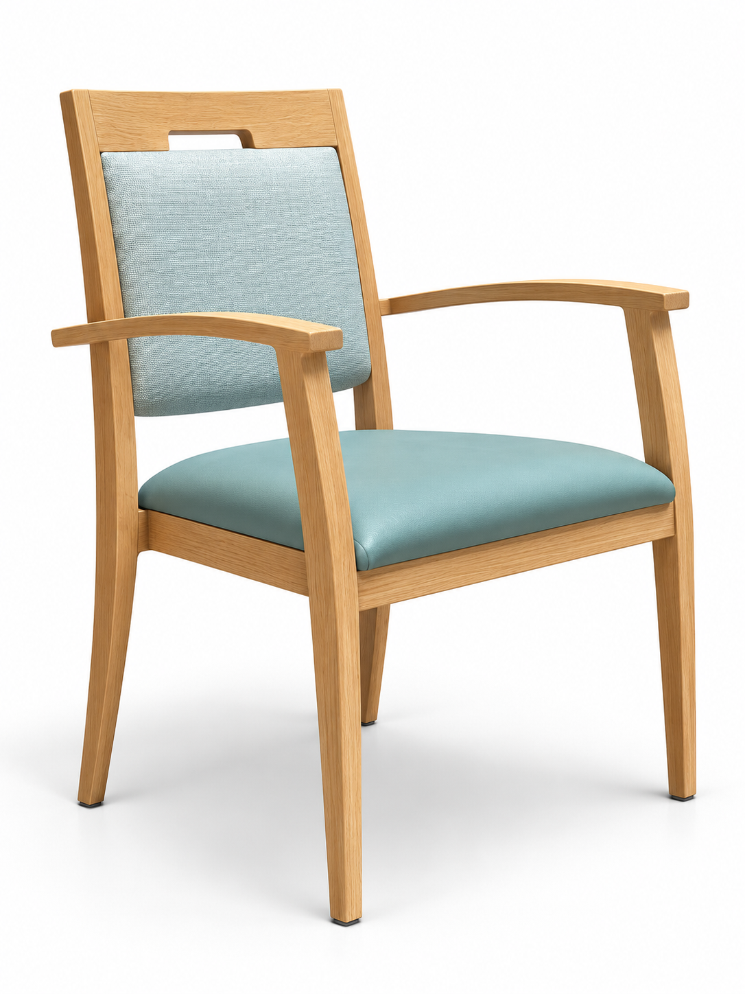 Lenny Aluminium Dining Chair with arms Oak