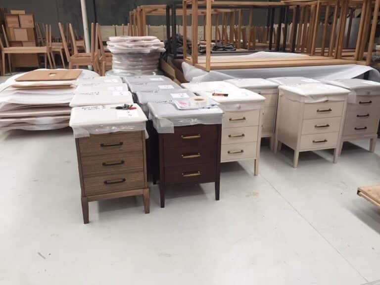 Bedsides all lined up