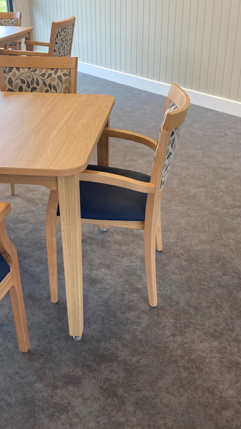 Carrington Table with Marta and Amy Chairs closeup 2 scaled