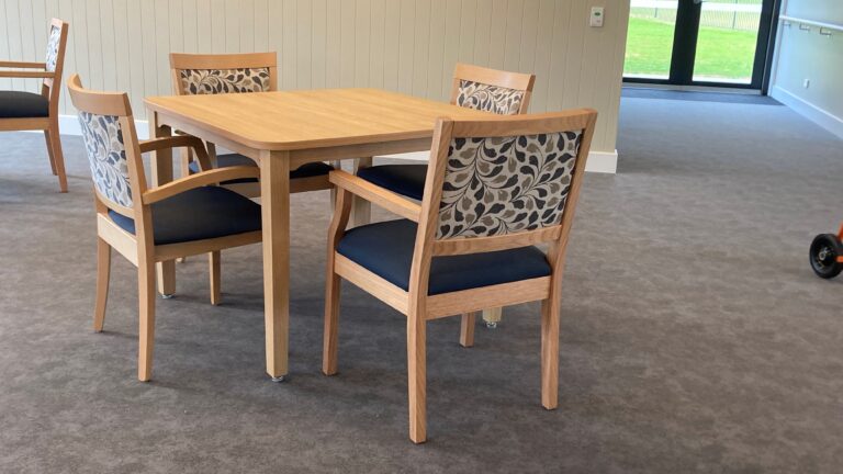 Carrington Table with Marta and Amy Chairs closeup scaled