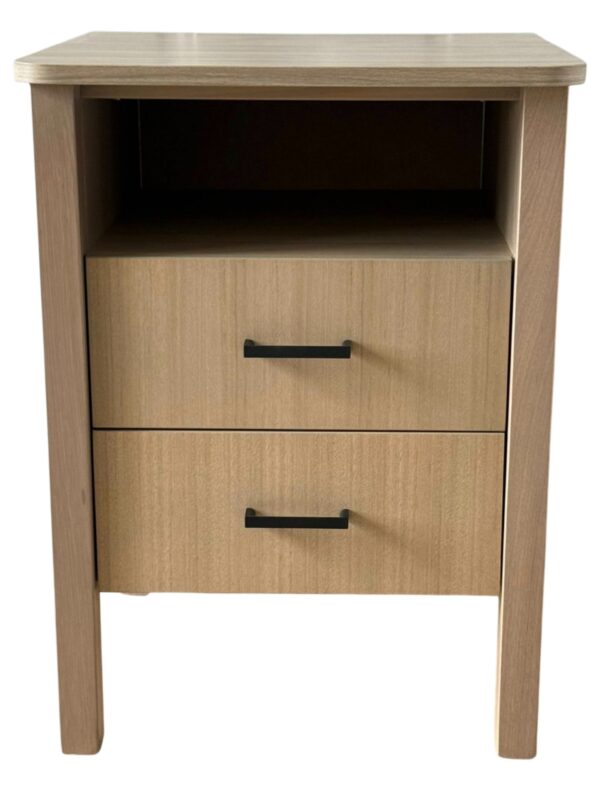 Soma two drawer bedside table Avignon walnut Photoroom