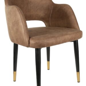 Sorbet Chair Metal Legs Mocha Fabric