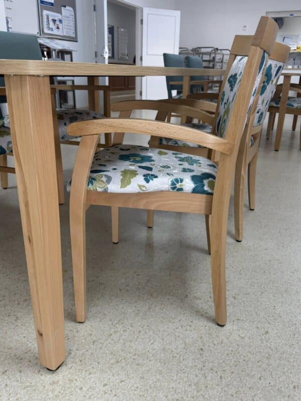 Yarrawonga Health Provence Marta Chairs Java Teal Elegant Oak tables 10