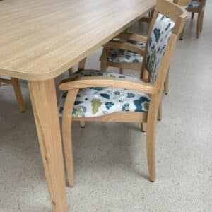 Yarrawonga Health Provence Marta Chairs Java Teal Elegant Oak tables 4