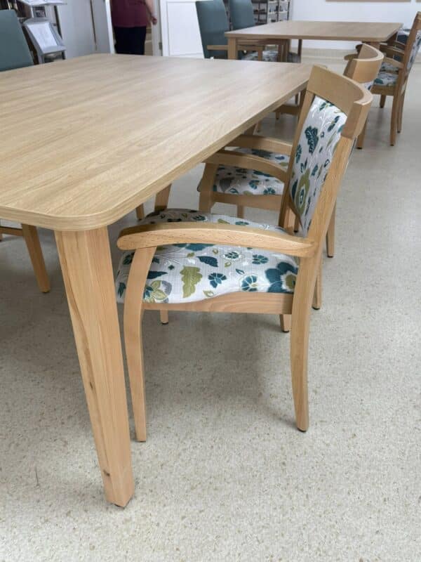 Yarrawonga Health Provence Marta Chairs Java Teal Elegant Oak tables 4