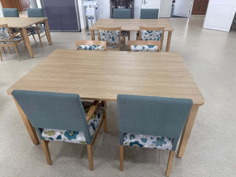 Yarrawonga Health Provence Marta Chairs Java Teal Elegant Oak tables 8