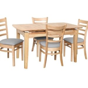 Ascot 1300 EXT Table Natural 4xMustang Fabric Mushroom - Copy