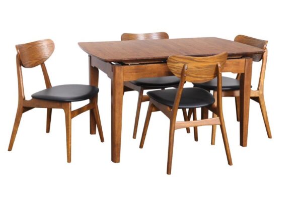 Ascot 1300 EXT Table Teak 4xFinland PU Black - Copy - Copy