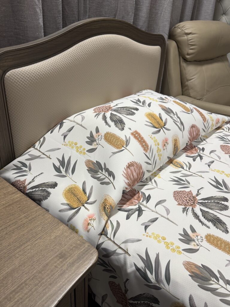 King Single Bedspread Native Notes Ecru on Span (1)