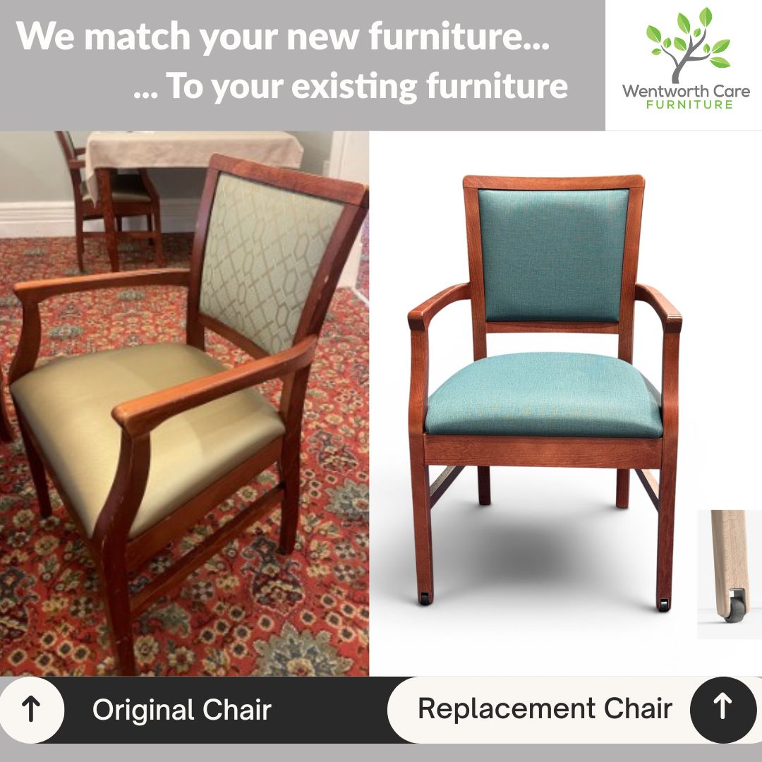 Twilight Glengarry before and after Stephanie chair with castors