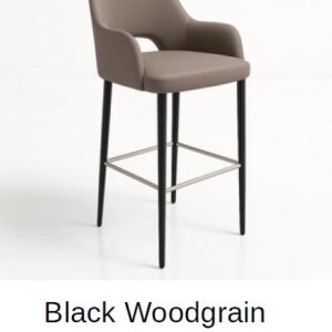 New Orleans Bourbon Black Woodgrain Legs Bar Stool