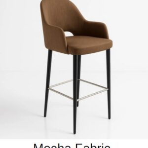 New Orleans Bourbon Mocha Fabric Seat Bar Stool