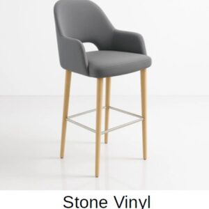 New Orleans Bourbon Stone Vinyl Oak Legs Bar Stool