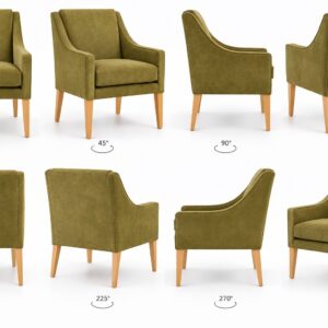 Abbie Chair with loose cushion all angles