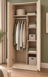 fairhaven 2 drawer robe open shelving one side.png