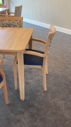 Carrington Table with Marta and Amy Chairs closeup 2 scaled